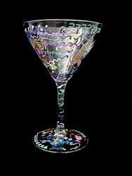 Under the Sea Design - Hand Painted - Martini - 7.5 oz.sea 