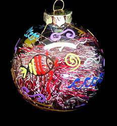 Under the Sea Design - Hand Painted - Heavy Glass Ornament - 3.25 inch diametersea 