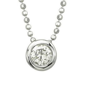 14K White Gold Bezel Set Round Diamond Necklacewhite 