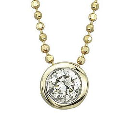 14K Yellow Gold Bezel Set Round Diamond Necklaceyellow 