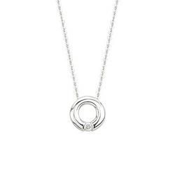 14K White Gold Round Diamond Pendant & Necklacewhite 