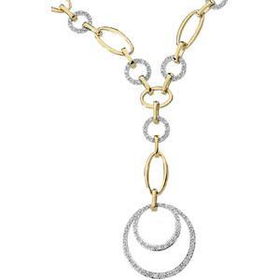 14K Two Tone Gold Diamond Necklacetwo 