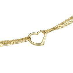 14K Yellow Gold 8 Strand Rolo With Heart Chain - 16.00 inchesyellow 