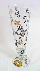 Musical Stars Design - Hand Painted - Pilsner - 10 oz.musical 