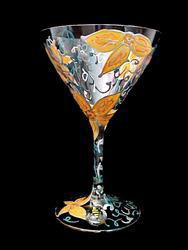 Sunflower Majesty Design - Hand Painted - Martini - 7.5 oz.sunflower 