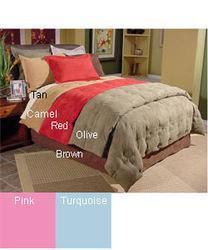 MicroSuede Olive Twin Color Down Comfortersmicrosuede 