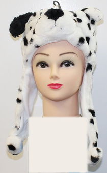 Plush Dalmatian Winter Hat With Short Pomsplush 