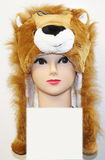 Plush Lion Winter Hat With Short Poms