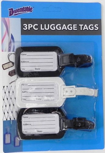 3 Piece Luggage Tags Case Pack 48