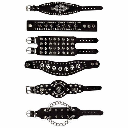 Diamond Plate&trade; 6pc Genuine Leather Bracelet Set