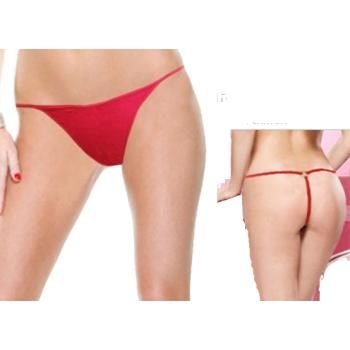 Ladies Ribbed T-Back G-String Thong with Ring Case Pack 216