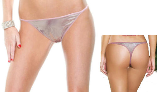 Ladies T-Back G-String Thong with Foil Fabric Case Pack 108