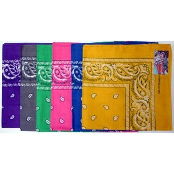 100% Cotton Bandanas - Assorted Case Pack 120