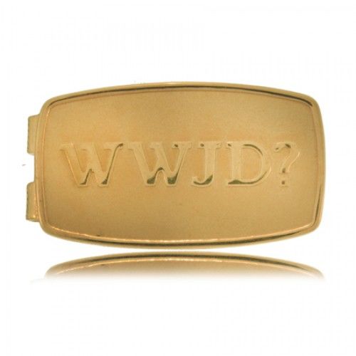 Wwjd Money Clip What Would Jesus Do Polished Gold Metal