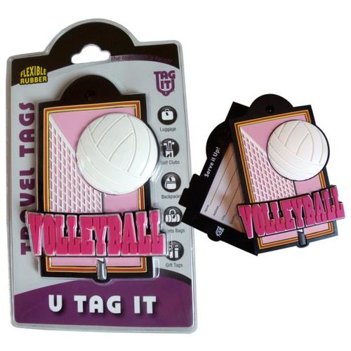 Pink - Volleyball Sports Bag Tags Case Pack 12