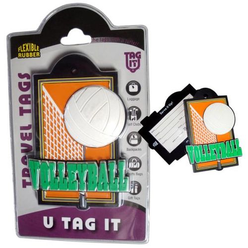 Orange Volleyball Bag Tag Case Pack 12