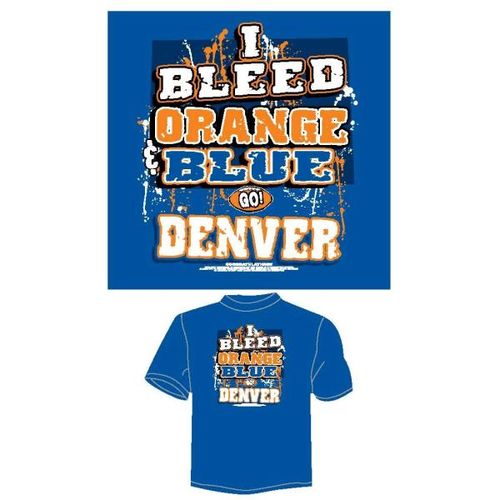 Blue ""I Bleed Orange and Blue - Go Denver"" T-Shirt Case Pack 24