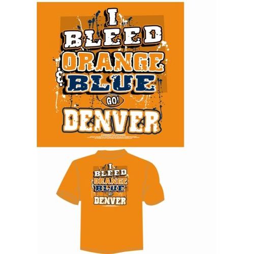 Orange ""I Bleed Orange & Blue - Go Denver"" T-Shirt Case Pack 24