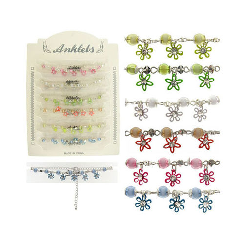 Anklets w/Enamel Flower Dangles Case Pack 60