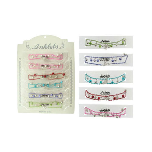 Anklets w/Multicolor Bead Dangles Case Pack 60