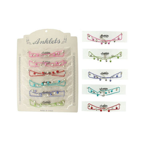 Anklets w/ Bead and Heart Dangles Case Pack 60