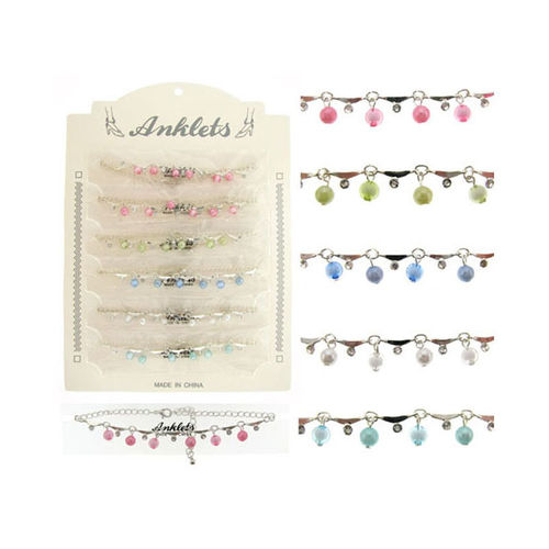 Anklets w/Pearl Bead Charms Case Pack 60