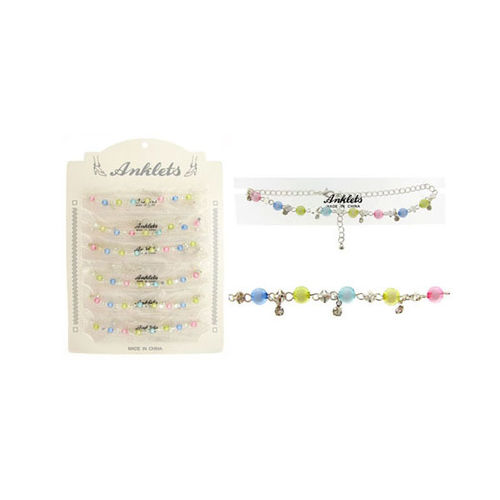 Anklets w/ Multi Bead Charms Case Pack 60