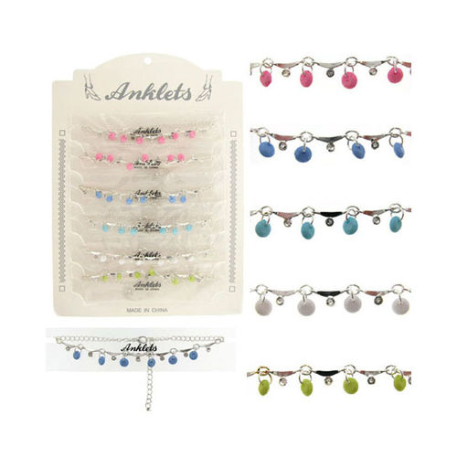 Anklets w/Disc Bead Charms Case Pack 60