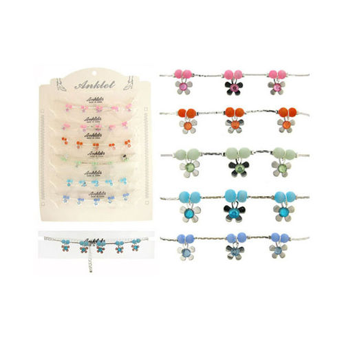 Anklets w/Bead Flower Charms Case Pack 60