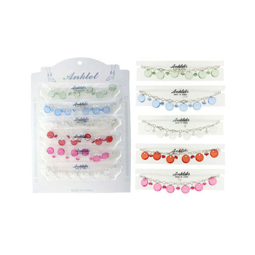 Anklet w/ Colored Disc Dangles Case Pack 60