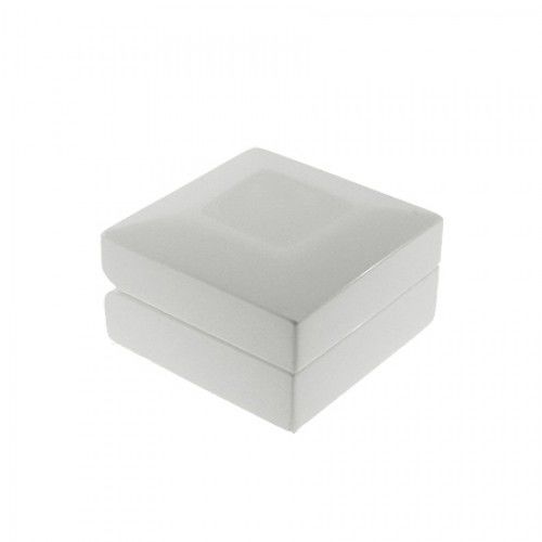 White Earring Box Wood W/ Leatherette - Outer Carton