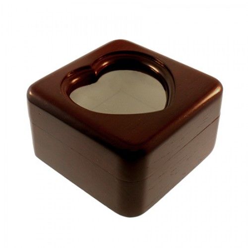 Wood Jewelry Box Cherry Color Heart Shaped Outer Box