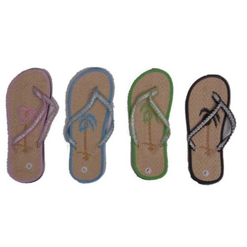 Women's Bamboo Palm Flip Flops Case Pack 72