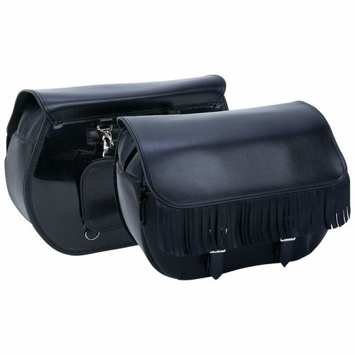 Diamond Plate&trade; Heavy-Duty Waterproof PVC Fringed Motorcycle Saddlebags