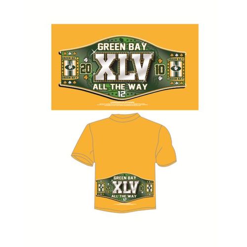 Green Bay XLV All The Way Belt Golden Shirt Case Pack 12