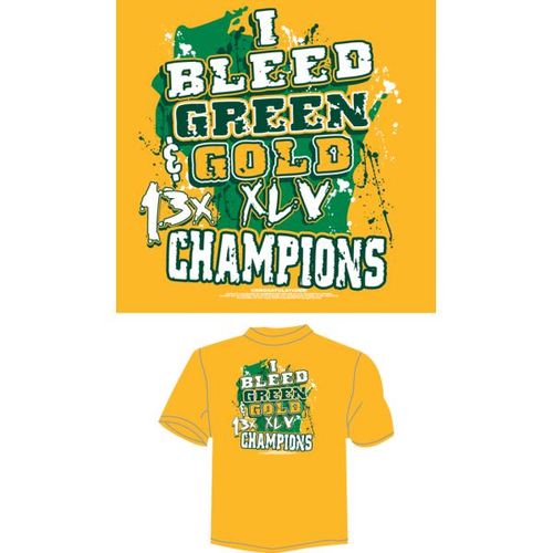 GreenBay I Bleed Green & Gold T-Shirt Case Pack 12