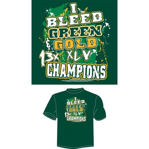 GreenBay I Bleed Green&Gold Green T-Shirt Case Pack 6