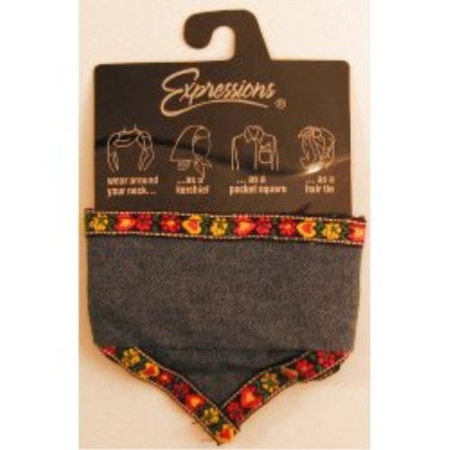 Denim Kerchief with Tapestry Edge Case Pack 2