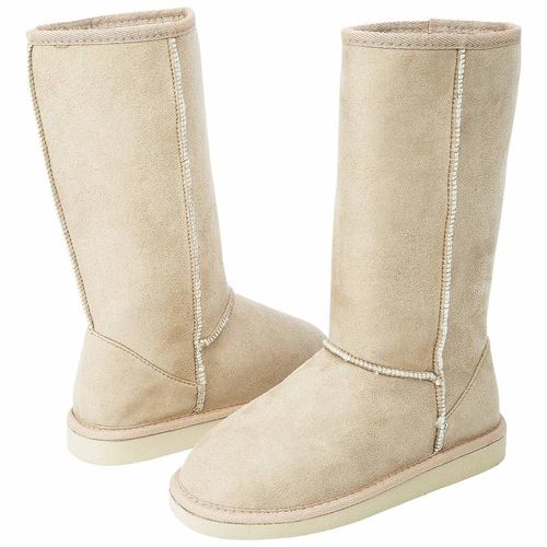 Casual Outfitters&trade; 12pr Ladies&apos; Beige Microsuede Mid-Calf Boot Set