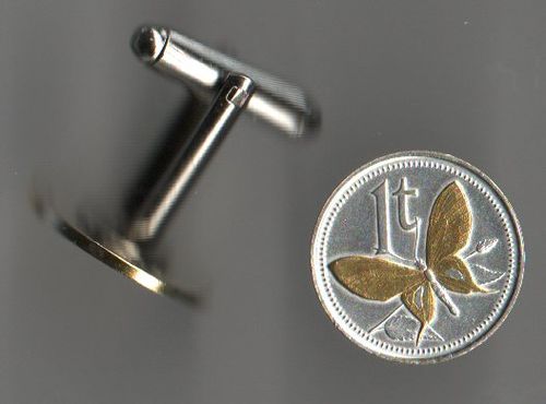 Unique 2-Toned Gold & Silver New Guinea  Butterfly,  Coin Cufflinks