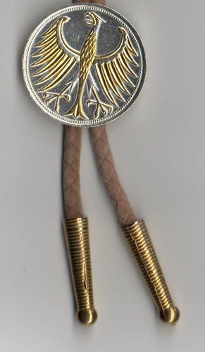 Gorgeous 2-Toned  Gold & Silver German Eagle  Coin - Bolo tie