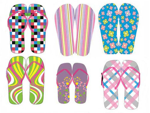 Women's Patterned Flip Flops Case Pack 72