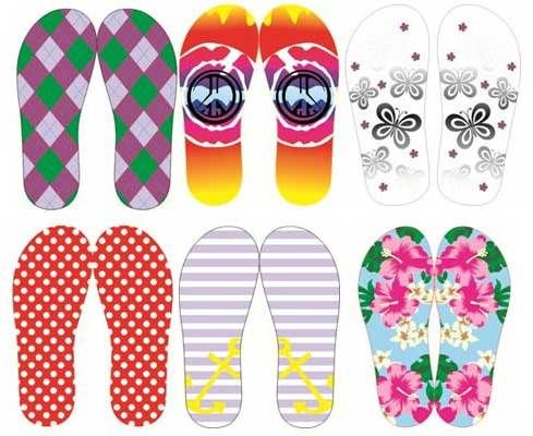 Women's Patterned Beach Flip Flops Case Pack 72