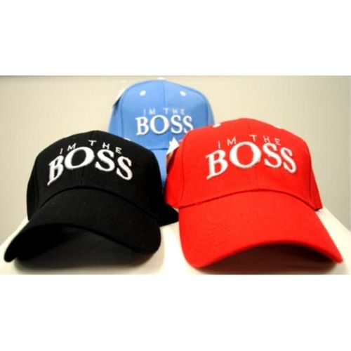 Adjustable Baseball Hats Caps ""I am Boss"" Case Pack 24