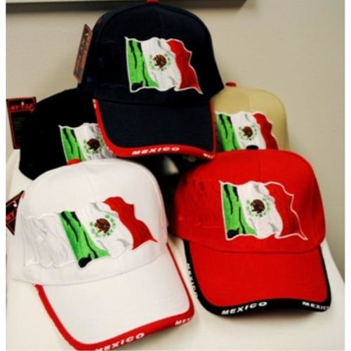 Adjustable Baseball Hats Caps Mexican Flag Case Pack 24