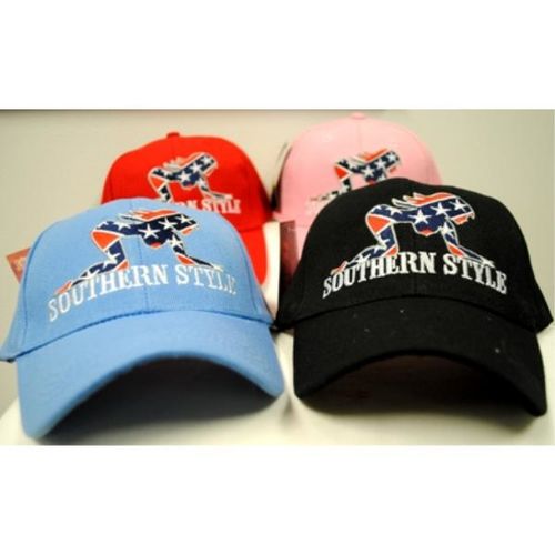 Adjustable Baseball Hats Caps South Style Rebel Case Pack 24