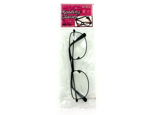 Reading glasses with black metal frame