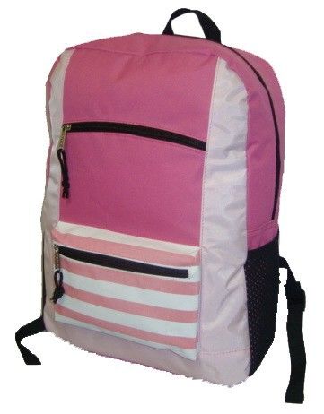 600D Poly Backpack, 18""x13""x5.5"", Pink. Case Pack 40