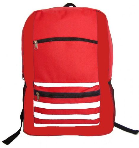 600D Poly Backpack, 18""x13""x5.5"", Red. Case Pack 40