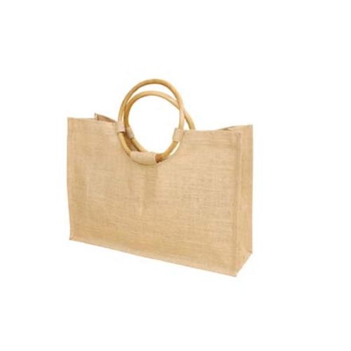 Round Cane Handle Shopping Tote - Natural Case Pack 12